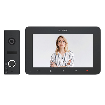 картинка Slinex KIT SM-07MHD цвет графит + ML-17HD цвет графит. Комплект домофона 7" + панель вызова от компании Intant