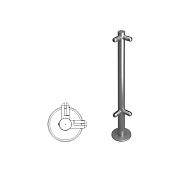 картинка Oxgard ВЗР 2462-00.02-07 Стойка ограждения под стекло L-образная h=800мм от компании Intant