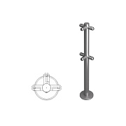 картинка Oxgard ВЗР 2462-00.02-03 Стойка ограждения под стекло Т-образная h=400мм от компании Intant
