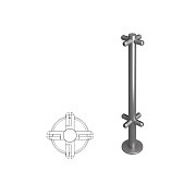 картинка Oxgard ВЗР 2462-00.02-09 Стойка ограждения под стекло Х-образная h=800мм от компании Intant