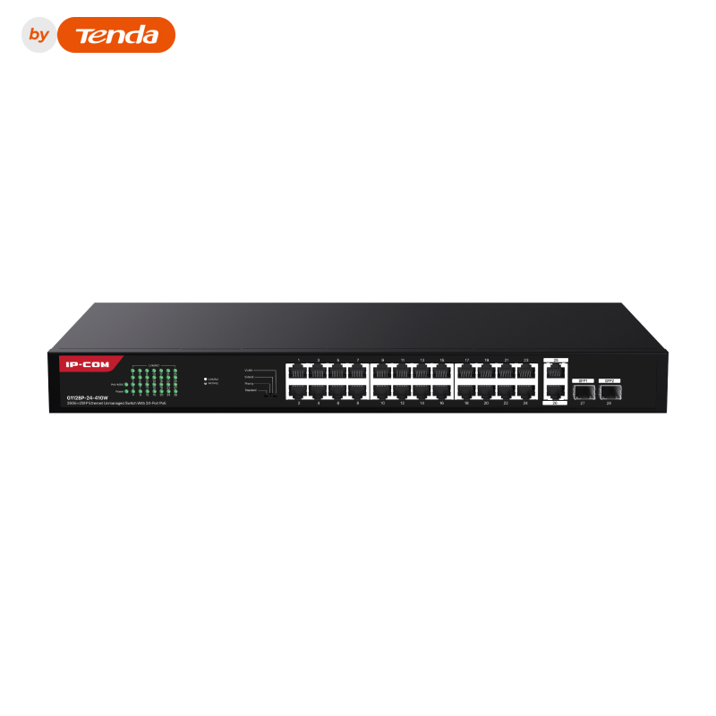 IP-Com G1128P-24-410W Коммутатор 24-портовый неуправляемый PoE