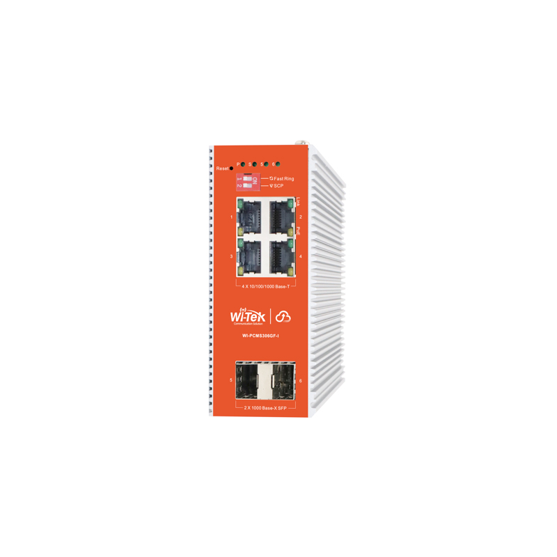 Wi-Tek WI-PCMS306GF-I Промышленный 4-портовый управляемый коммутатор PoE