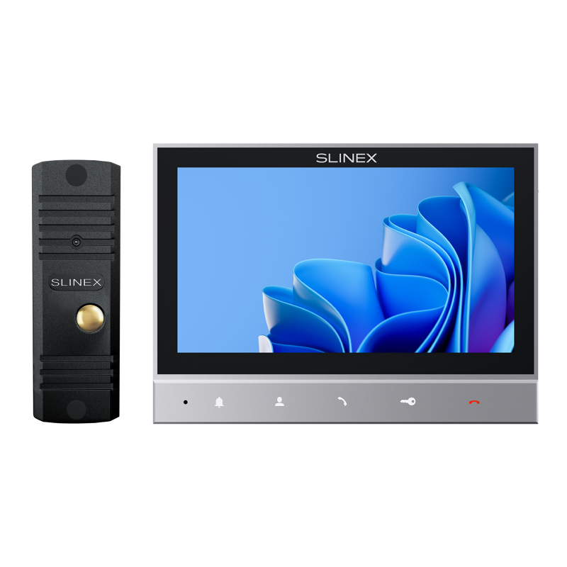 Slinex KIT SK-07HD серебро + черный + ML-16HD черный. Комплект домофона 7" + панель вызова