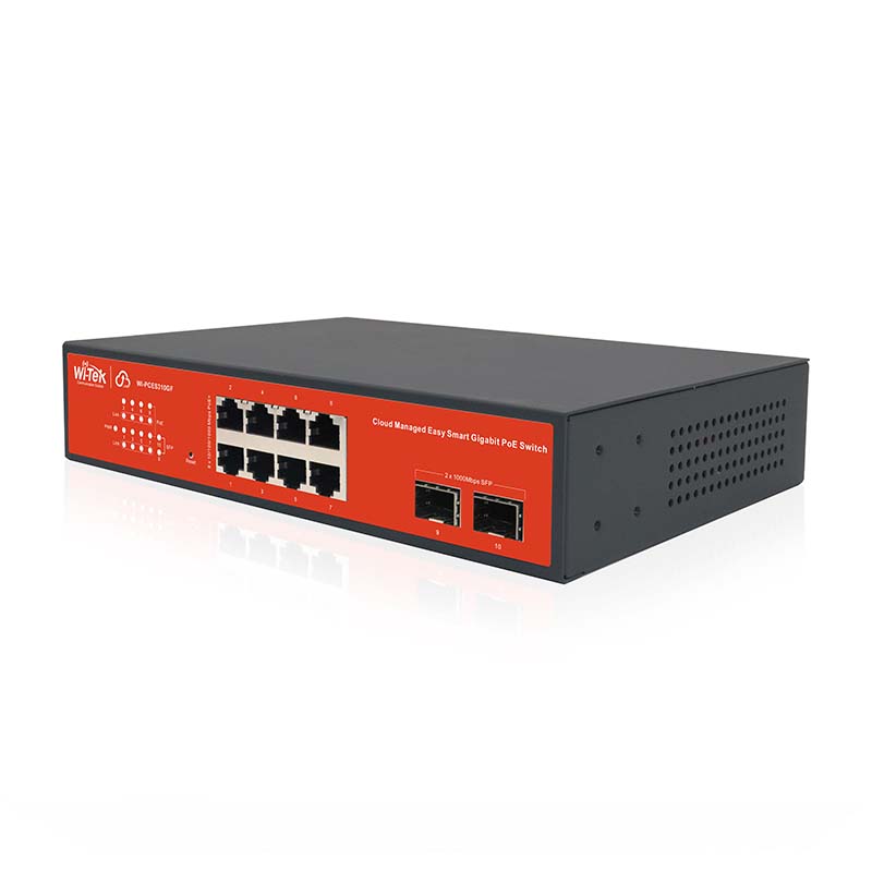 Wi-Tek WI-PCES310GF Коммутатор 8-портовый PoE, управление через Wi-Tek Cloud