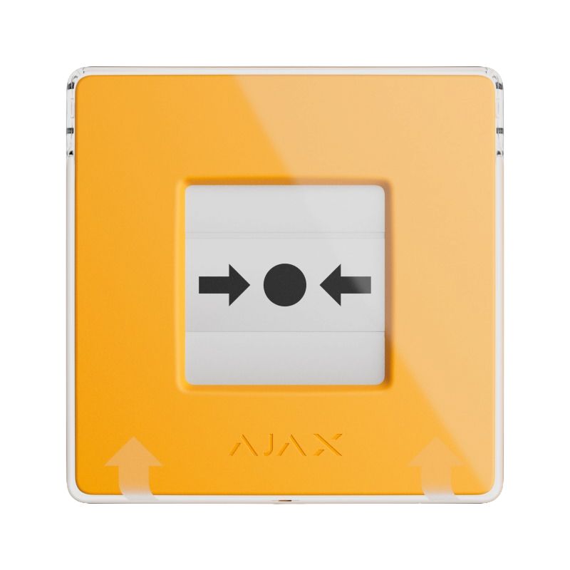 Ajax ManualCallPoint желтый Беспроводная настенная кнопка программируемая с механизмом сброса