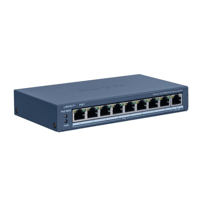 Hikvision DS-3E1309P-EI (B) Коммутатор 8-портовый PoE, управление через Hik-Partner Pro