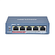 картинка Hikvision DS-3E0105P-E(B) Коммутатор 4-портовый неуправляемый PoE от компании Intant