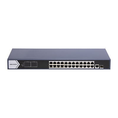 картинка Hikvision DS-3E0526P-E(B) Коммутатор 24-портовый неуправляемый PoE от компании Intant