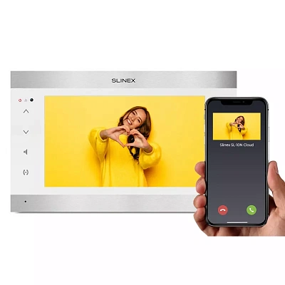 картинка Slinex SL-10N Cloud цвет сереб.+белый. 10" Домофон с сенсорным экраном и переадресацией на смартфон от компании Intant