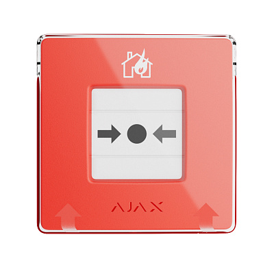 картинка Ajax ManualCallPoint красный Беспроводная настенная кнопка для активации пожарной тревоги вручную от компании Intant