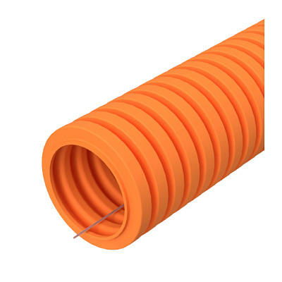 картинка Промрукав PR01.0132 Труба гофрированная ПВХ легкая оранжевая с/з d25 мм (50 м/уп) от компании Intant
