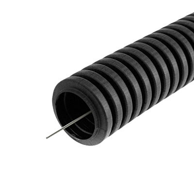 картинка Промрукав PR01.0057 Труба гофрированная ПВХ легкая черная с/з d25 мм (50 м/уп) от компании Intant