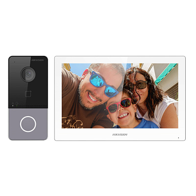 картинка Hikvision DS-KIS607-S Комплект DS-KV6113-PE1(C) (вызывная панель)+DS-KH6350-WTE1 (монитор 7“)+32гб от компании Intant