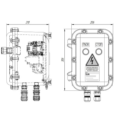картинка СМД ПКВ МК 1.0 Exd 302021-ПУСКАТЕЛЬ-М-12 Взрывозащищенный пускатель от компании Intant